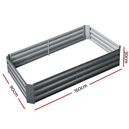 Green Fingers 2x Garden Bed 150x90cm Planter Box Raised Container Galvanised Herb - Image 2
