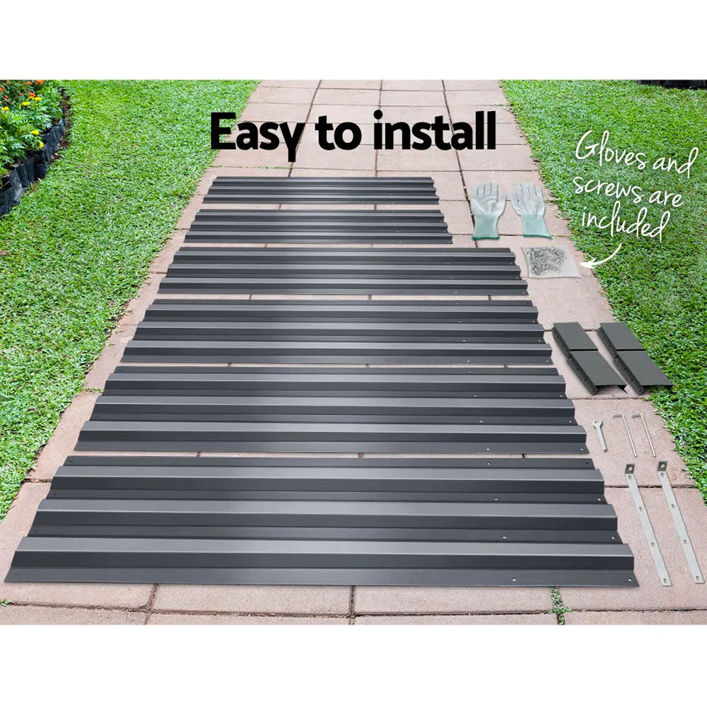 Green Fingers 2x Garden Bed 150x90cm Planter Box Raised Container Galvanised Herb - Image 6