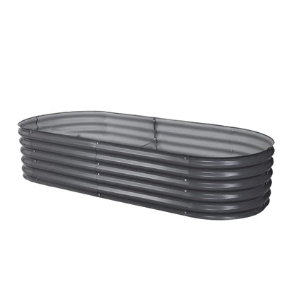 Green Fingers Garden Bed 160X80X42cm Oval Planter Box Raised Container Galvanised - Image 7