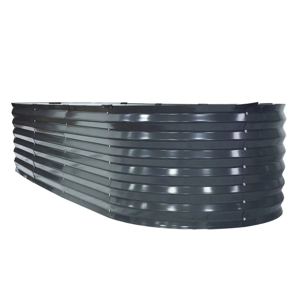 Green Fingers Garden Bed 240X80X42cm Oval Planter Box Raised Container Galvanised - Image 3