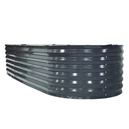 Green Fingers Garden Bed 240X80X42cm Oval Planter Box Raised Container Galvanised - Image 3