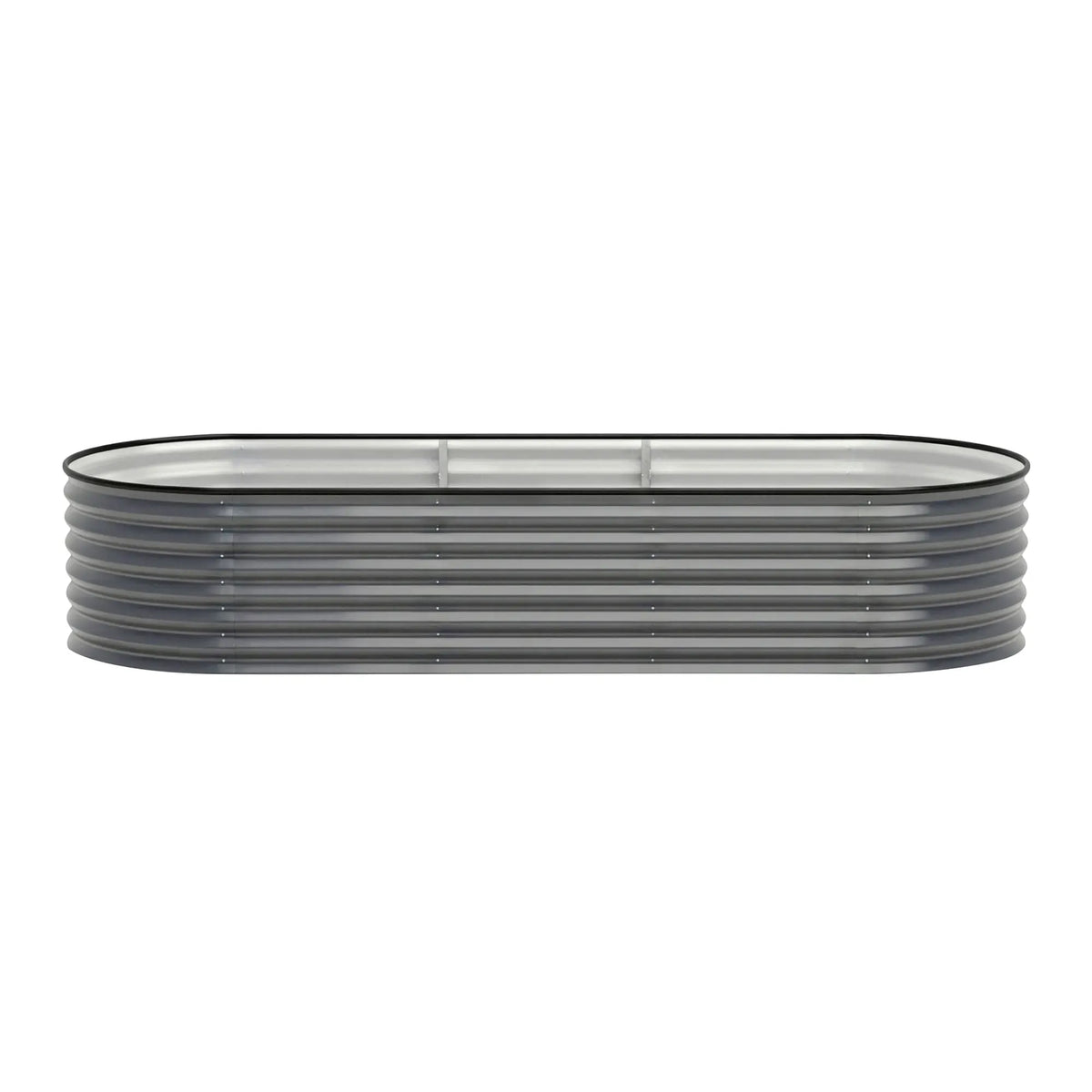 Green Fingers 3 Pcs Raised Garden Bed Kit Oval Galvanized Steel Planter Boxes 240x80x56cm, Heavy Duty Metal Elevated Garden Bed for Vegetables Flowers Herbs, with Safety Edging, Gloves & Pegs Included - Image 8