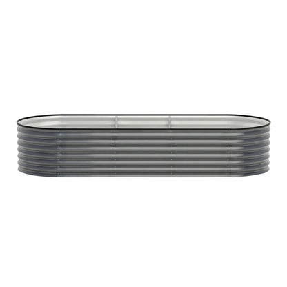 Green Fingers 3 Pcs Raised Garden Bed Kit Oval Galvanized Steel Planter Boxes 240x80x56cm, Heavy Duty Metal Elevated Garden Bed for Vegetables Flowers Herbs, with Safety Edging, Gloves & Pegs Included - Image 8