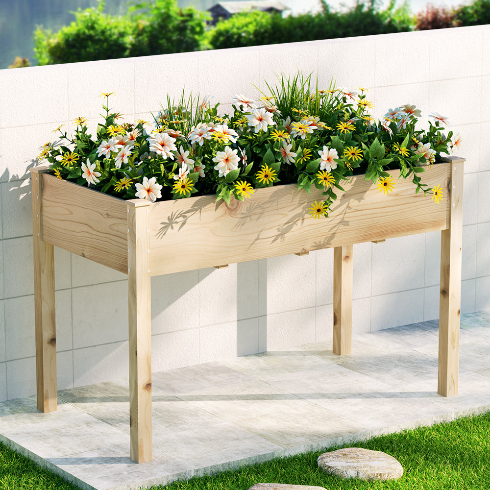 Green Fingers Garden Bed Elevated 120x60x80cm Wooden Planter Box Raised Container - Image 4
