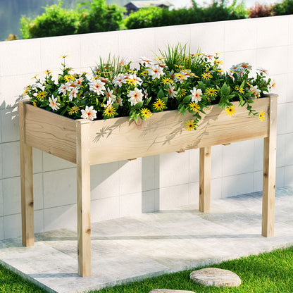 Green Fingers Garden Bed Elevated 120x60x80cm Wooden Planter Box Raised Container - Image 4