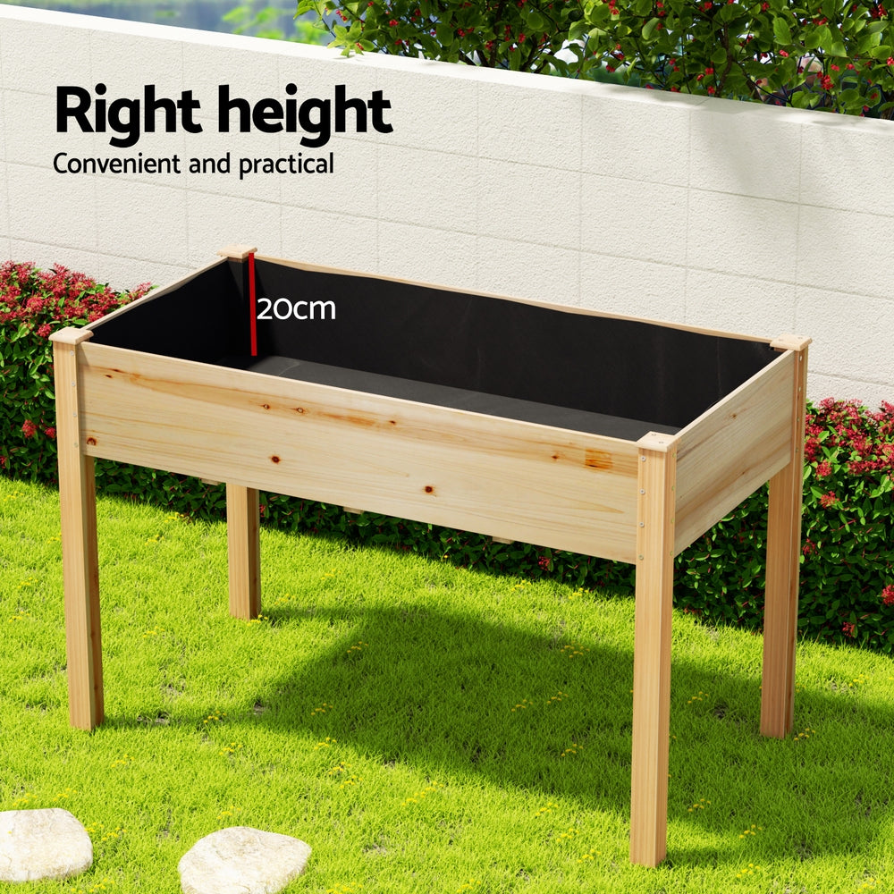 Green Fingers Garden Bed Elevated 120x60x80cm Wooden Planter Box Raised Container - Image 7