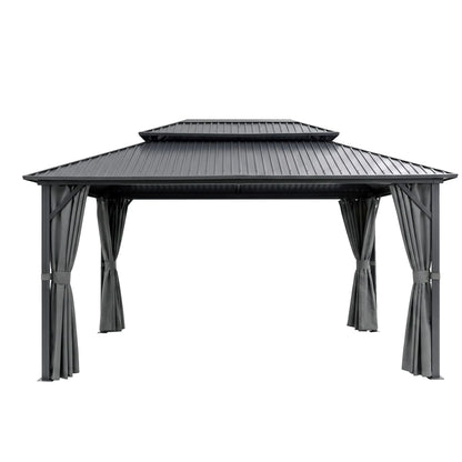 Instahut 3x4.25m Gazebo Hardtop Steel Roof Outdoor Pavilion - Image 3