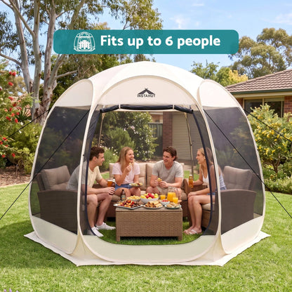 Instahut Gazebo Pop Up Tent 2.7x1.35m Outdoor Marquee Camping Screen 6 Sided - Image 5
