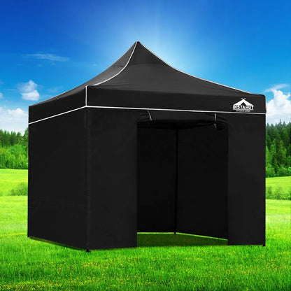 Instahut Gazebo 3x3 Pop Up Marquee Folding Tent Wedding Gazebos Camping Outdoor Shade Canopy Black - Image 7