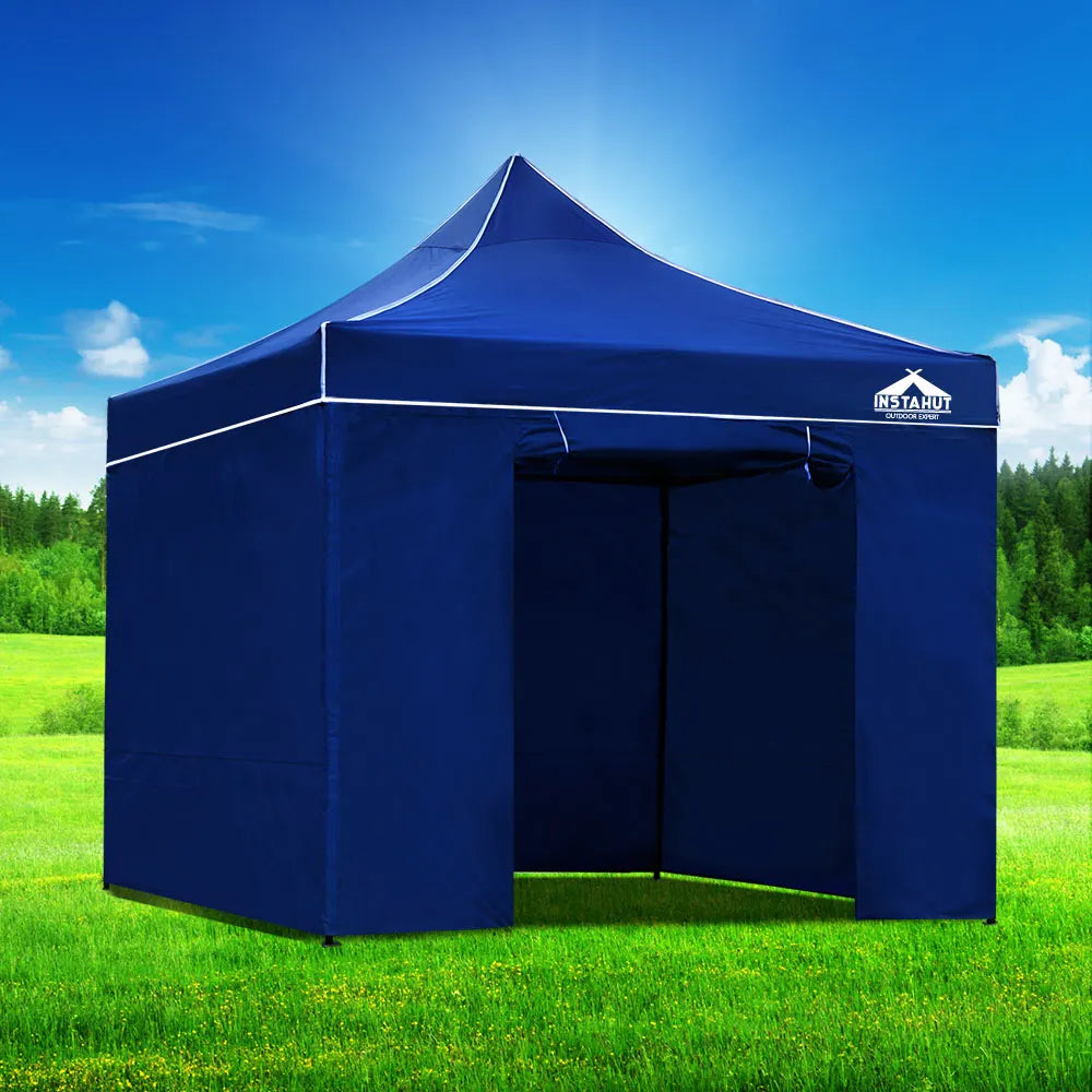 Instahut Gazebo Pop Up Marquee 3x3 Folding Tent Wedding Gazebos 500D Oxford Blue - Image 7