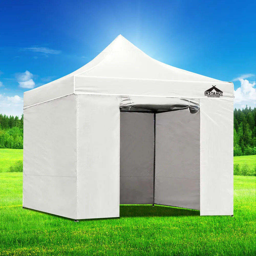 Instahut Gazebo Pop Up Marquee 3x3 Folding Tent Wedding Gazebos 500D White - Image 7