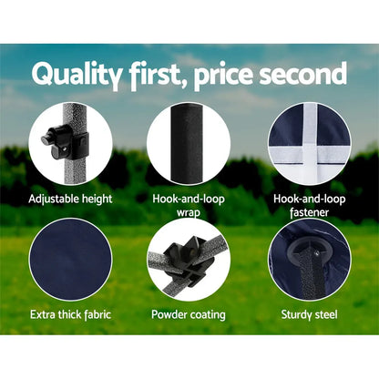 Instahut Gazebo 3x4.5 Pop Up Marquee Folding Tent Wedding Gazebos Camping Outdoor Shade Canopy Navy - Image 6