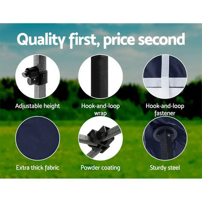 Instahut Gazebo Pop Up Marquee 3x6 Folding Tent Gazebos Camping 500D Oxford Navy - Image 6