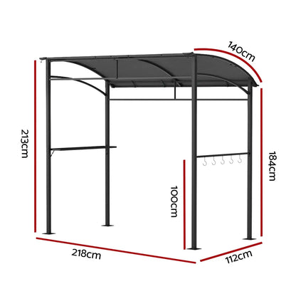 Instahut Gazebo Outdoor BBQ Grill Patio Garden Marquee Shade Shelter Shelf Hooks Grey - Image 2