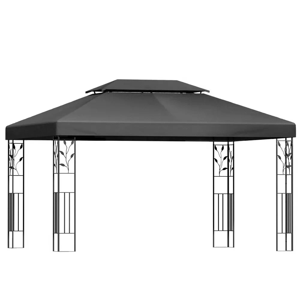 Instahut Gazebo 4x3m Marquee Outdoor Wedding Party Event Tent Home Iron Art Shade Grey - Image 7