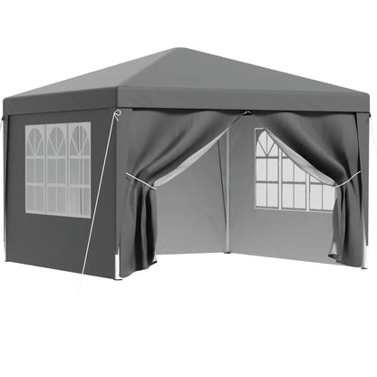 Instahut Gazebo 3x3 Pop Up Marquee Folding Tent Wedding Gazebos Camping Outdoor Shade Canopy Gray