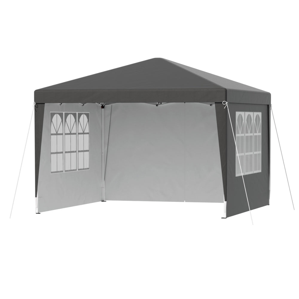 Instahut Gazebo 3x3 Pop Up Marquee Folding Tent Wedding Gazebos Camping Outdoor Shade Canopy Gray - Image 3
