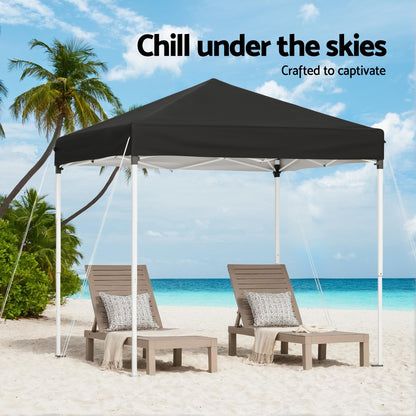 Instahut Gazebo 2x2m Outdoor Patio Garden Marquee Shade Black - Image 5