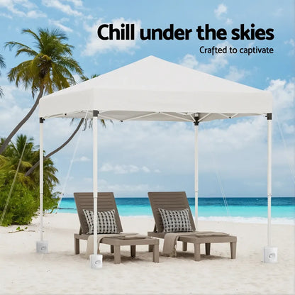 Instahut Gazebo 2x2m Outdoor Patio Garden Marquee Shade w/ Base Pods White - Image 5