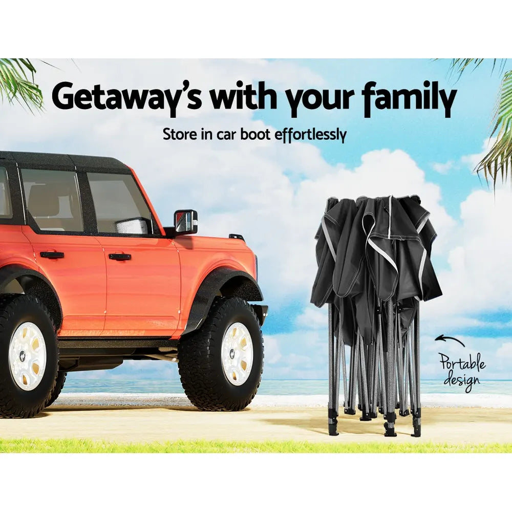 Instahut Gazebo Pop Up Marquee 3x4.5 Folding Tent 500D Wedding Camping Black - Image 6