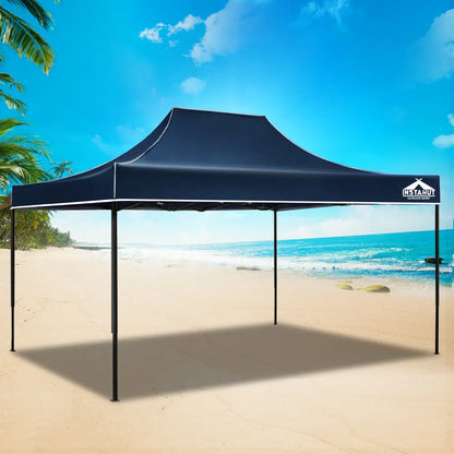 Instahut Gazebo Pop Up Marquee 3x4.5m Folding Tent Camping 500D Oxford Navy - Image 7