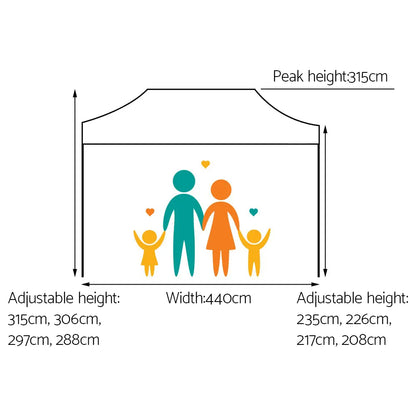 Instahut Gazebo Pop Up Marquee 3x4.5 Folding Tent 500D Oxford Fabric White - Image 2