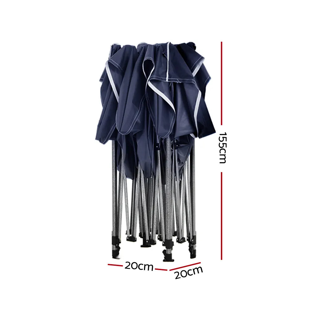 Instahut Gazebo Pop Up Marquee 3x6 Folding Tent Wedding 500D Oxford Camping Navy - Image 3