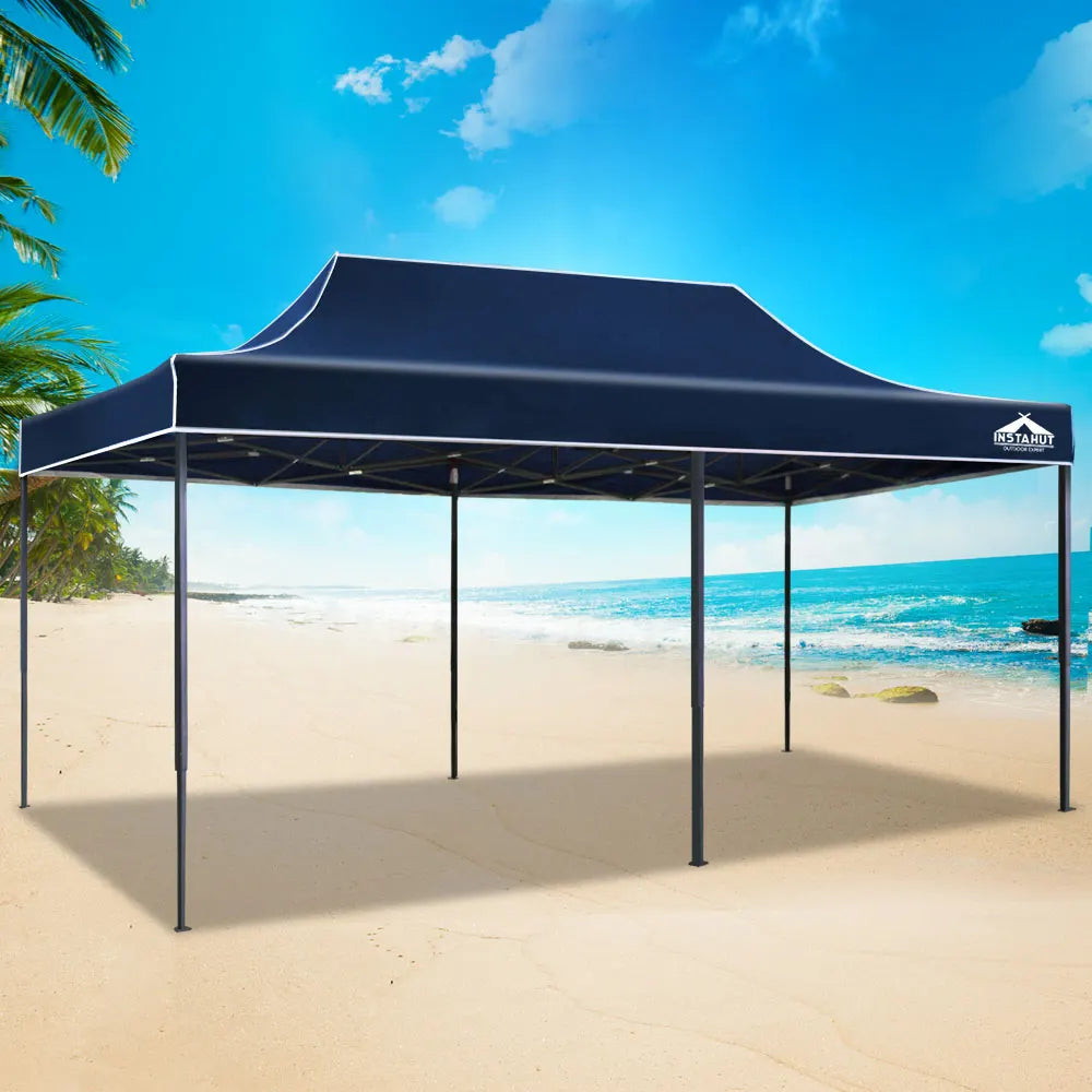 Instahut Gazebo Pop Up Marquee 3x6 Folding Tent Wedding 500D Oxford Camping Navy - Image 7