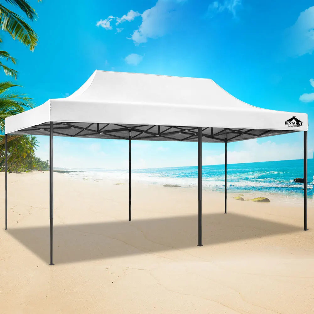 Instahut Gazebo Pop Up Marquee 3x6 Folding Tent Wedding 500D Oxford Fabric White - Image 7