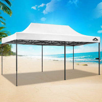 Instahut Gazebo Pop Up Marquee 3x6 Folding Tent Wedding 500D Oxford Fabric White - Image 7