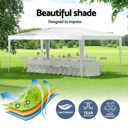 Instahut Gazebo 3x6m Wedding Party Marquee Tent Outdoor Event Camping Canopy Shade White - Image 4