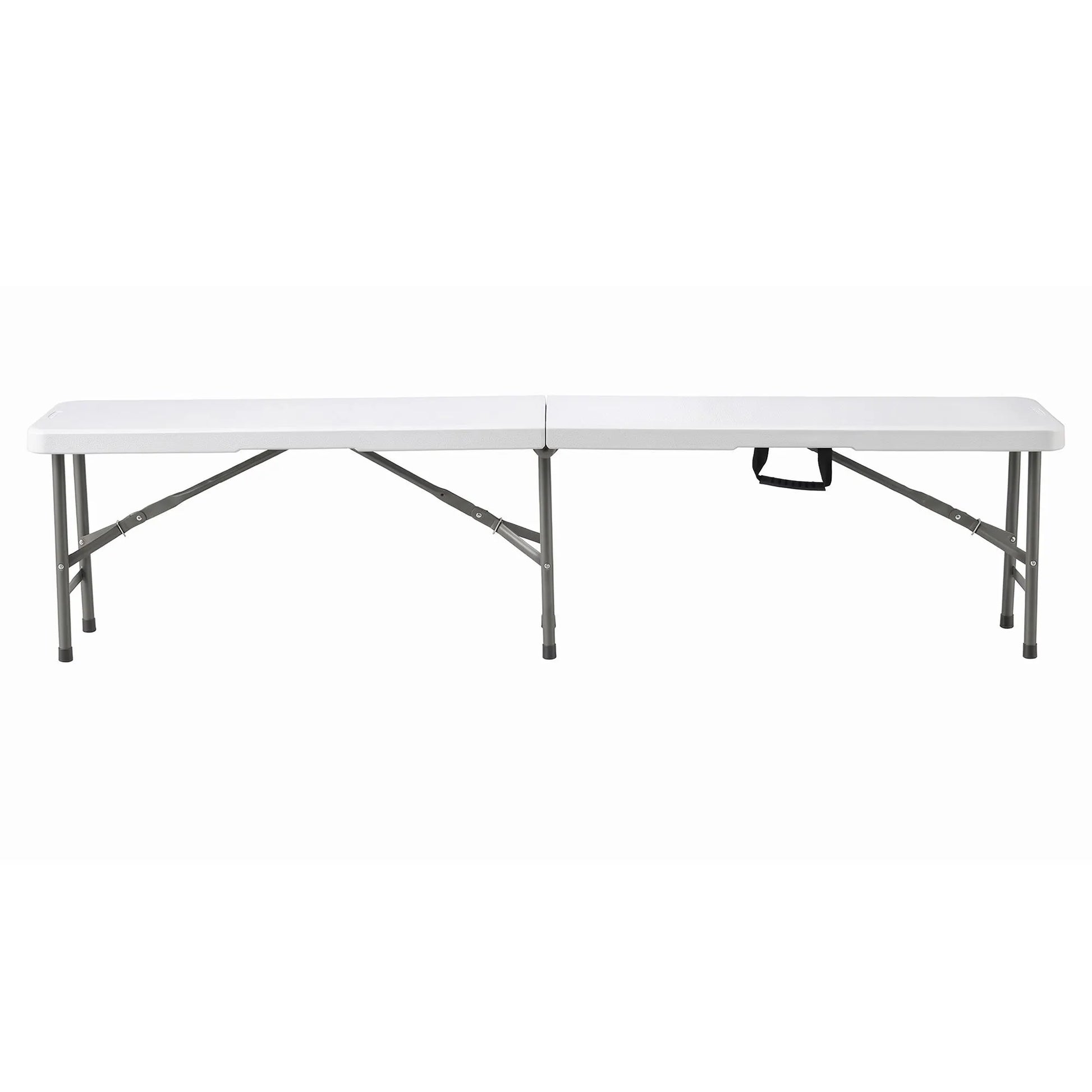 Gardeon 180cm Folding Garden Bench Portable Trestle Seat HDPE Fold In Half White - Image 3