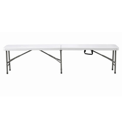 Gardeon 180cm Folding Garden Bench Portable Trestle Seat HDPE Fold In Half White - Image 3