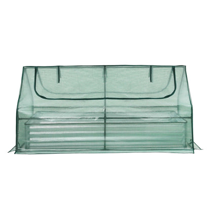 Green Fingers Raised Garden Bed with Greenhouse 3 in 1 Galvanised Planter Box Kit - Image 3