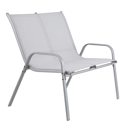 Gardeon Garden Bench Seat Steel Outdoor Patio Park Lounge Backyard Chair Grey - Image 4