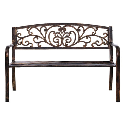 Gardeon Outdoor Garden Bench Seat Steel Outdoor Furniture 3 Seater Park Bronze - Image 3