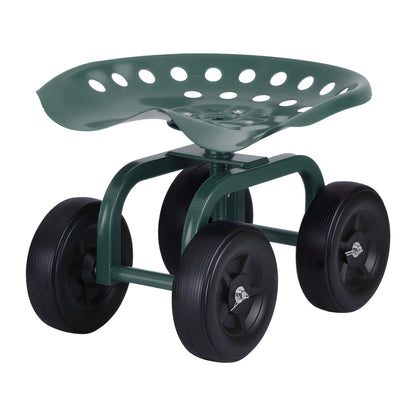Gardeon Garden Seat 360 Swivel Rolling Adjustable Height Work Scooter Cart Wheels Heavy Duty 150kg - Image 3