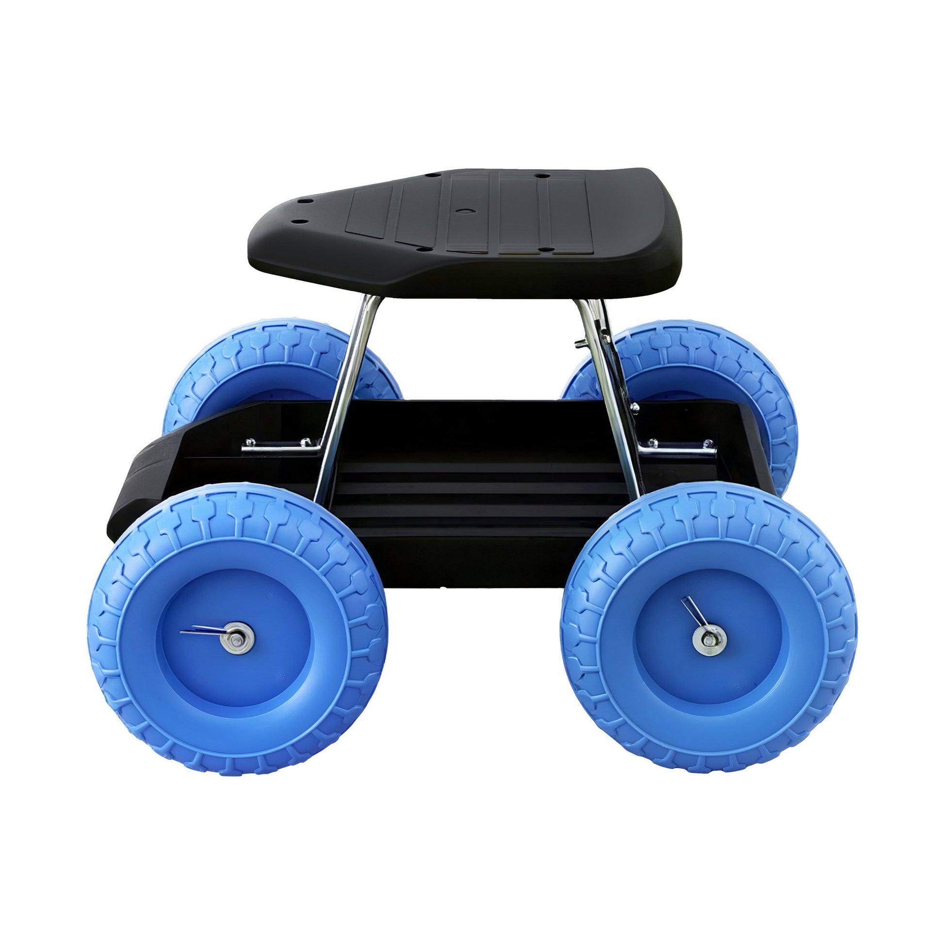 Gardeon Garden Cart Seat with Wheels, Rolling Work Stool with Tool Storage Tray, 440lbs (200kg) Heavy Duty Capacity Garden Stool for Outdoor Yard Work, Car Detailing, and Garage Maintenance, Blue/Black - Image 8