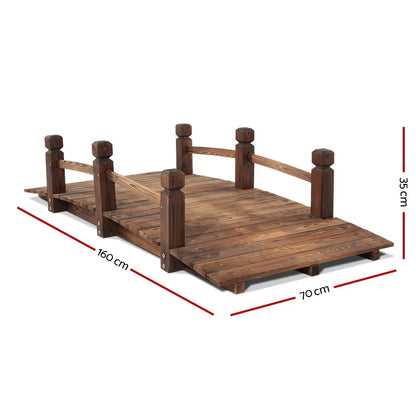 Gardeon Garden Decor Outdoor Ornament Wooden Bridge 160cm - Image 2
