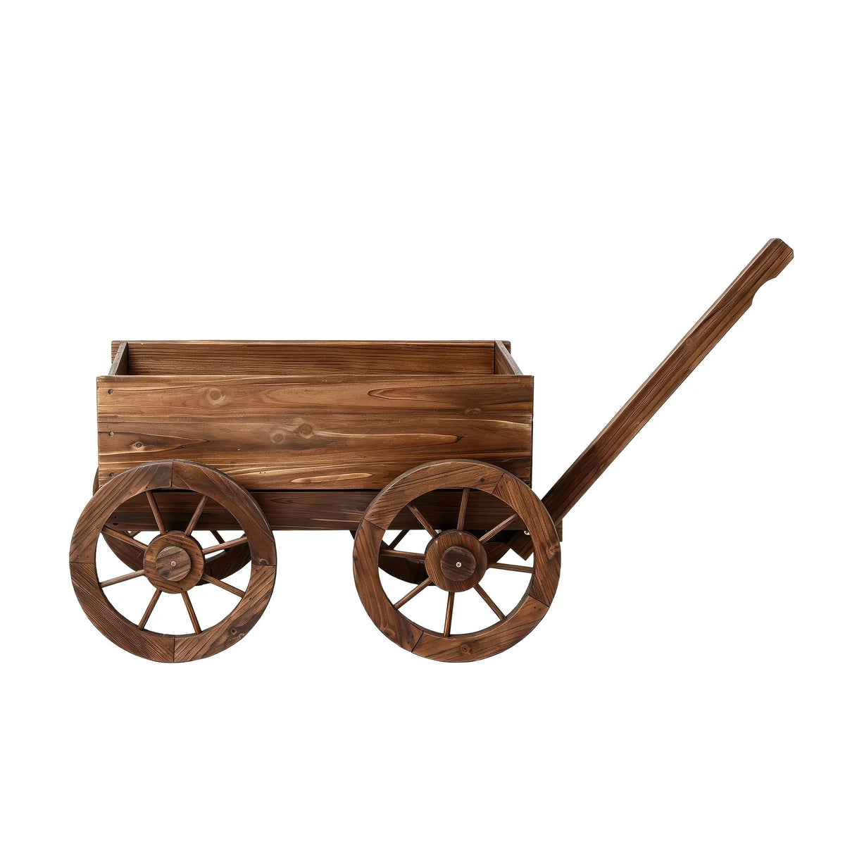 Gardeon Wooden Planter Cart Garden Decor Plant Stand Fir Wood Flower Wagon Wheels XL - Image 3