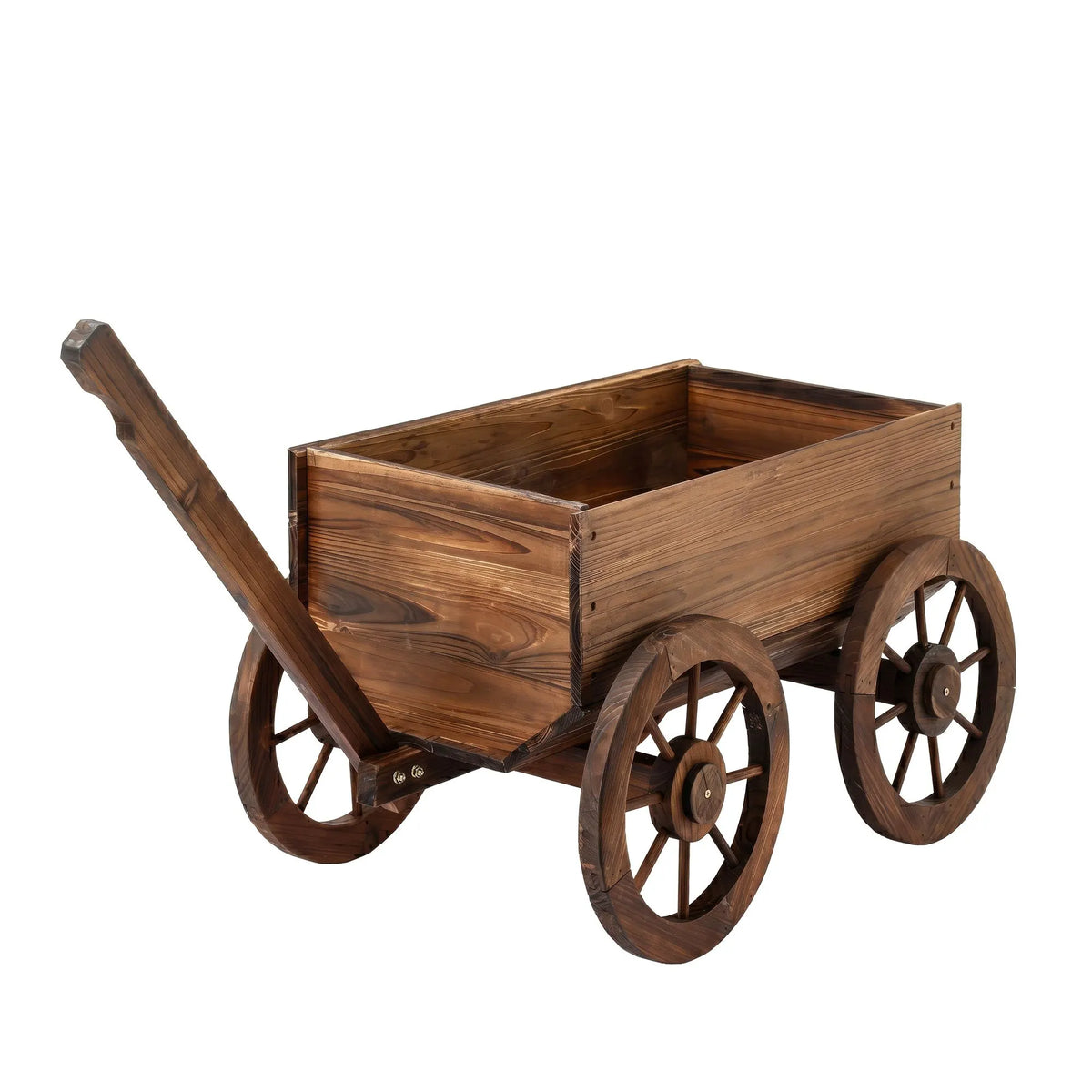 Gardeon Wooden Planter Cart Garden Decor Plant Stand Fir Wood Flower Wagon Wheels XL - Image 7