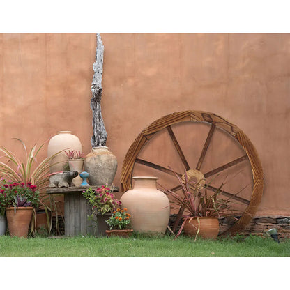 Gardeon Garden Decor Outdoor Ornament Wooden Wagon Wheel - Image 7