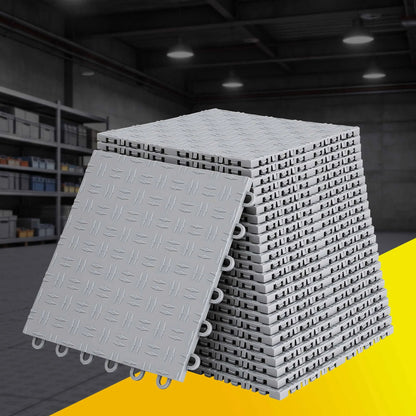 Giantz Garage Floor Tiles Interlocking PP Flooring 25PCS 30x30cm Grey
