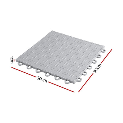 Giantz Garage Floor Tiles Interlocking PP Flooring 25PCS 30x30cm Grey - Image 2