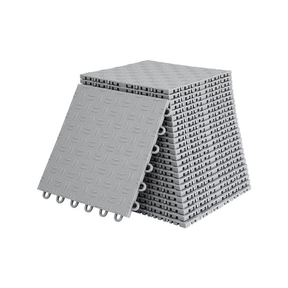 Giantz Garage Floor Tiles Interlocking PP Flooring 25PCS 30x30cm Grey - Image 8