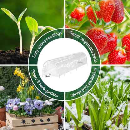 Green Fingers Mini Greenhouse 300x45x30cm Tunnel Clear PVC Steel Frame Portable - Image 5