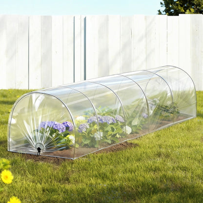 Green Fingers Mini Greenhouse 300x45x30cm Tunnel Clear PVC Steel Frame Portable - Image 7