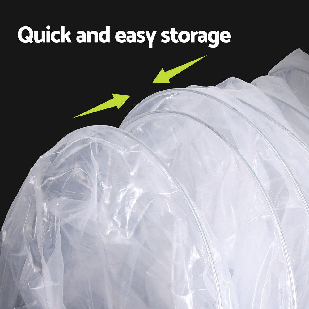Green Fingers Mini Greenhouse 300x45x30cm Tunnel Clear PVC Steel Frame Portable - Image 8