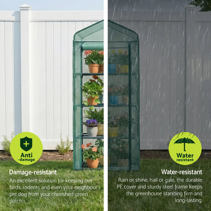 Green Fingers Greenhouse 4 Tiers Mini Green House Garden Bed 1.6x0.7x0.5M - Image 5