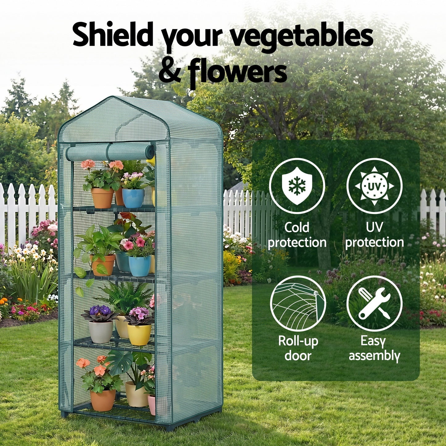 Green Fingers Greenhouse 4 Tiers Mini Green House Garden Bed 1.6x0.7x0.5M - Image 6